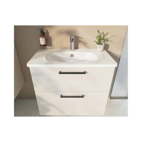 VitrA Zentrum 80cm 2 Drawer W/H Washbasin Unit - High Gloss
