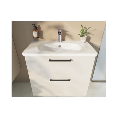 VitrA Zentrum 80cm 2 Drawer W/H Washbasin Unit - High Gloss