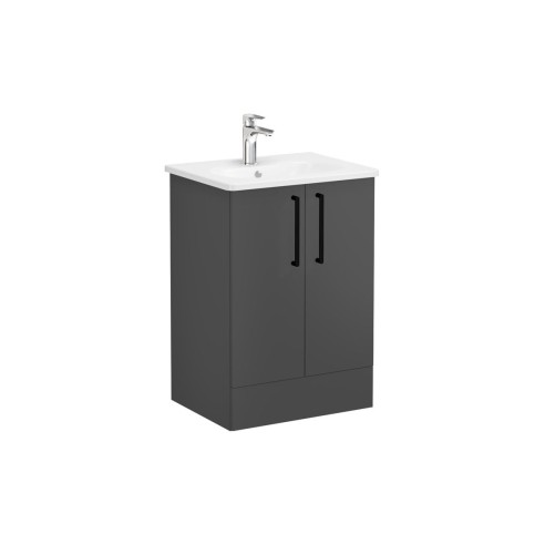 VitrA Zentrum 60cm 2 Drawer F/S Washbasin Unit - Matt Storm