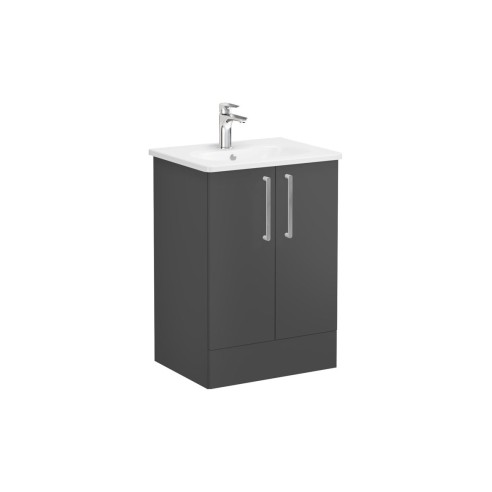 VitrA Zentrum 60cm 2 Drawer F/S Washbasin Unit - Matt Storm