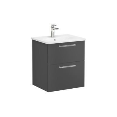 VitrA Zentrum 60cm 2 Drawer W/H Washbasin Unit - Matt Storm