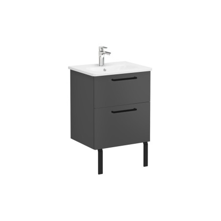 VitrA Zentrum 60cm 2 Drawer W/H Washbasin Unit - Matt Storm