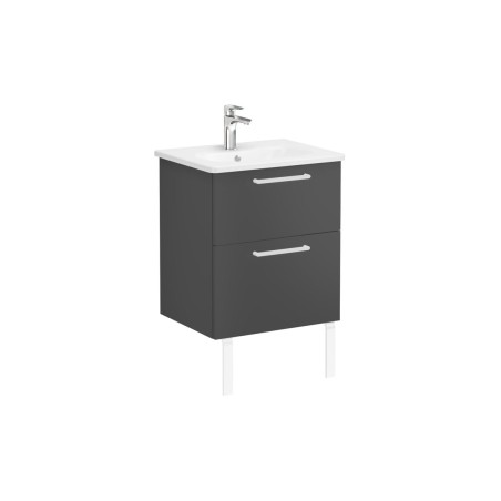 VitrA Zentrum 60cm 2 Drawer W/H Washbasin Unit - Matt Storm
