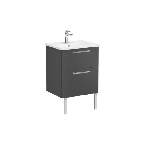 VitrA Zentrum 60cm 2 Drawer W/H Washbasin Unit - Matt Storm
