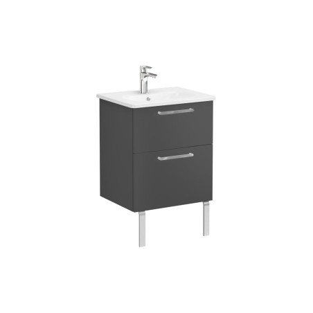 VitrA Zentrum 60cm 2 Drawer W/H Washbasin Unit - Matt Storm