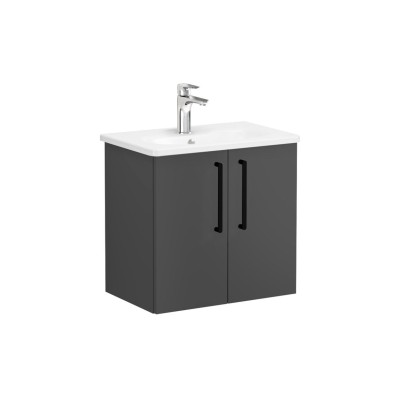 VitrA Zentrum Compact 60cm 2 Door W/H Washbasin Unit - Matt