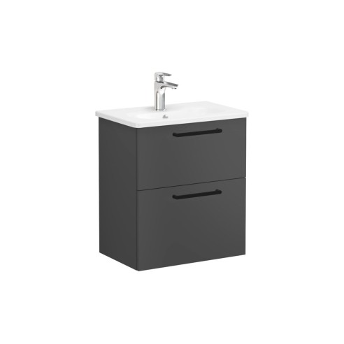 VitrA Zentrum Compact 60cm 2 Drawer W/H Washbasin Unit - Mat