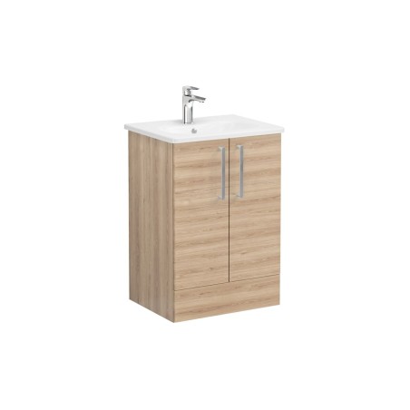 VitrA Zentrum 60cm 2 Drawer F/S Washbasin Unit - Natural Oak