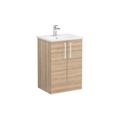 VitrA Zentrum 60cm 2 Drawer F/S Washbasin Unit - Natural Oak 2