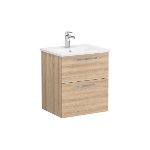 VitrA Zentrum 60cm 2 Drawer W/H Washbasin Unit - Natural Oak