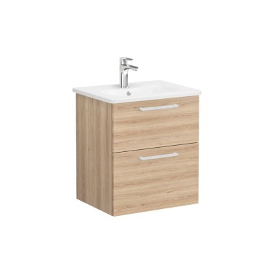 VitrA Zentrum 60cm 2 Drawer W/H Washbasin Unit - Natural Oak 2