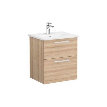 VitrA Zentrum 60cm 2 Drawer W/H Washbasin Unit - Natural Oak