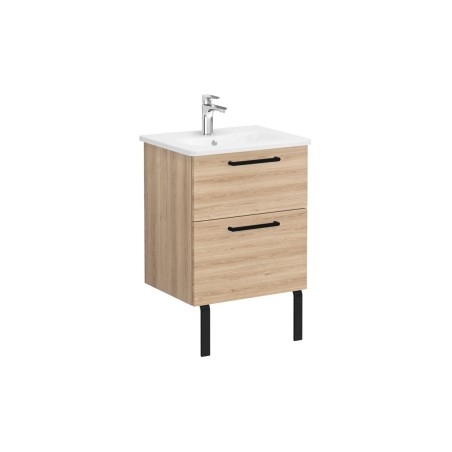VitrA Zentrum 60cm 2 Drawer W/H Washbasin Unit - Natural Oak