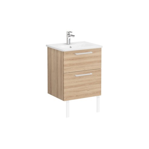VitrA Zentrum 60cm 2 Drawer W/H Washbasin Unit - Natural Oak