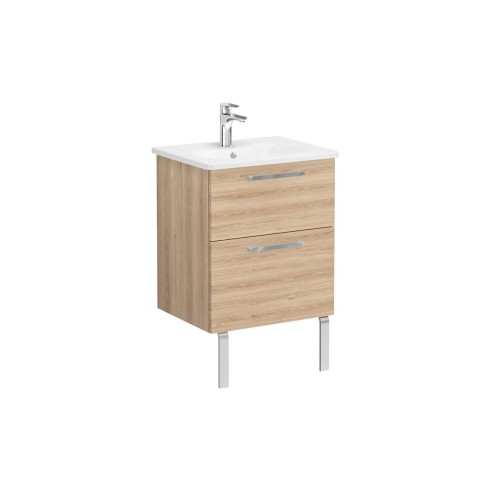 VitrA Zentrum 60cm 2 Drawer W/H Washbasin Unit - Natural Oak