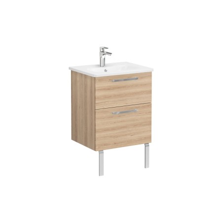 VitrA Zentrum 60cm 2 Drawer W/H Washbasin Unit - Natural Oak