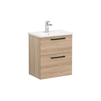 VitrA Zentrum Compact 60cm 2 Drawer W/H Washbasin Unit - Nat