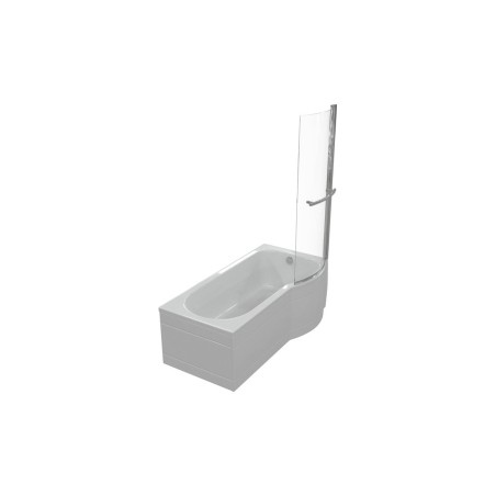 P-Shape 1700x700-850x410mm 0TH Shower Bath  Panel & Screen (