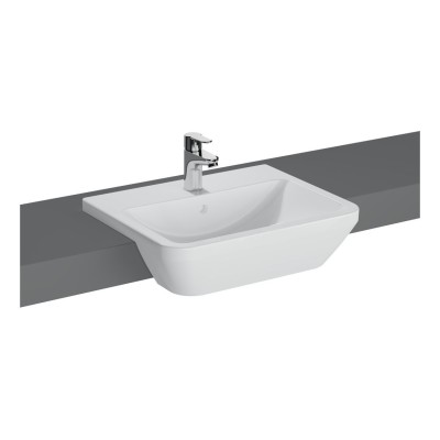 VitrA Integra 550x450mm 1TH Semi Recessed Basin - White | Ba