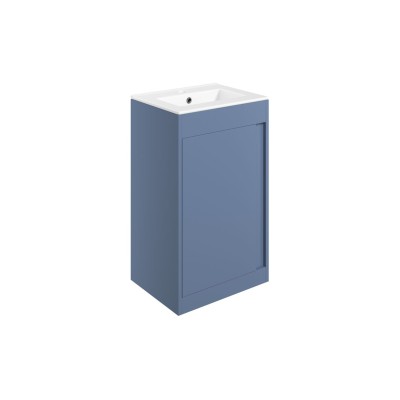 Evoro 510mm Floor Standing Unit Inc. Basin - Matt Misty Blue