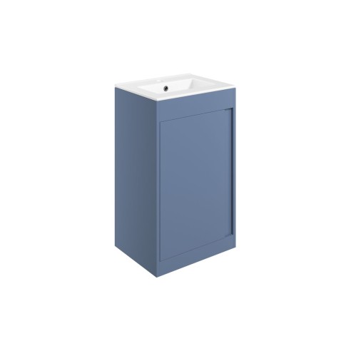 Evoro 510mm Floor Standing Unit Inc. Basin - Matt Misty Blue