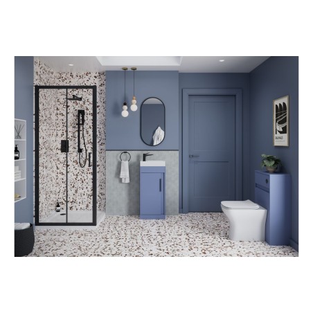 Evoro 510mm Floor Standing Unit Inc. Basin - Matt Misty Blue
