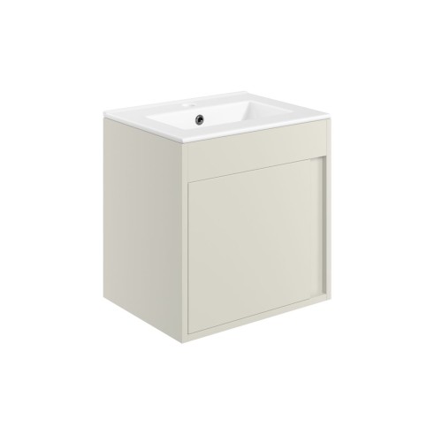 Evoro 510mm Wall Hung Unit Inc. Basin - Matt Latte | Vanity
