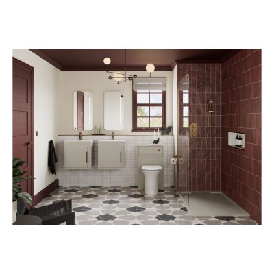 Evoro 510mm Wall Hung Unit Inc. Basin - Matt Latte | Vanity 2