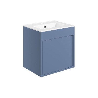 Evoro 510mm Wall Hung Unit Inc. Basin - Matt Misty Blue | Va