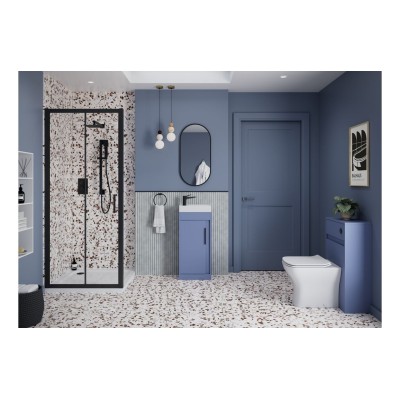 Evoro 510mm Wall Hung Unit Inc. Basin - Matt Misty Blue | Va 2