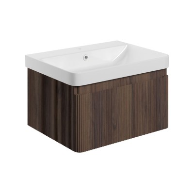 Castello 605mm Wall Hung 1 Drawer Basin Unit & Basin - Textu