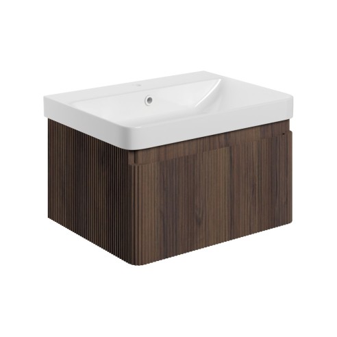 Castello 605mm Wall Hung 1 Drawer Basin Unit & Basin - Textu