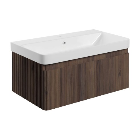 Castello 805mm Wall Hung 1 Drawer Basin Unit & Basin - Textu