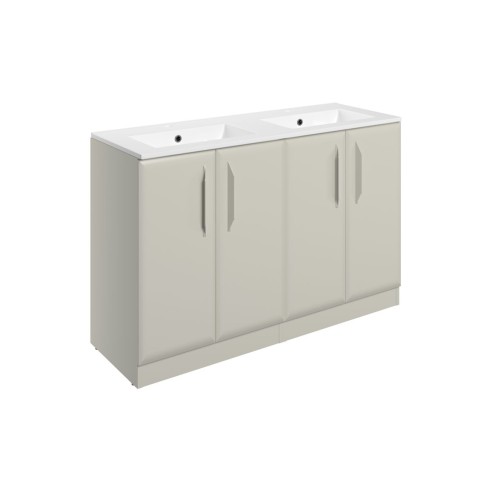 Casa 1210mm Floor Standing 4 Door Basin Unit w/2TH Basin - M