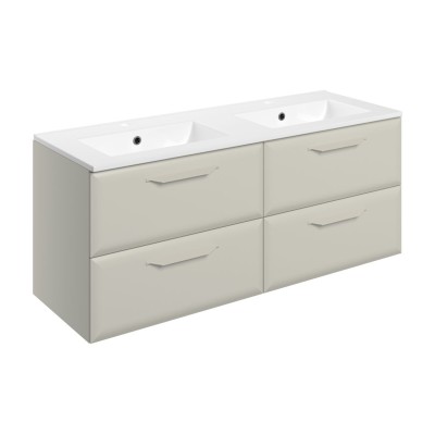 Casa 1210mm Wall Hung 4 Drawer Basin Unit w/2TH Basin - Matt