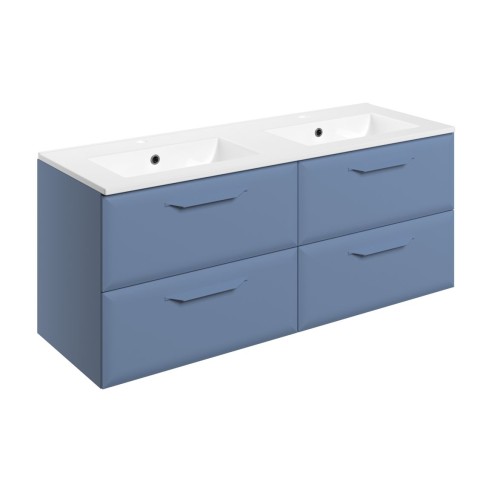 Casa 1210mm Wall Hung 4 Drawer Basin Unit w/2TH Basin - Matt