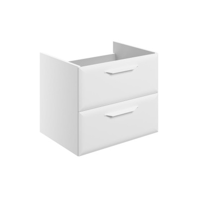 Casa 600mm Wall Hung 2 Drawer Basin Unit (No Top) - Matt Whi