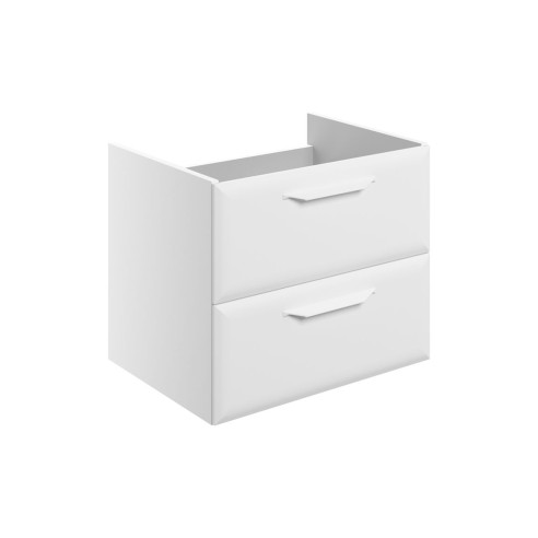 Casa 600mm Wall Hung 2 Drawer Basin Unit (No Top) - Matt Whi