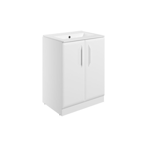 Casa 615mm Floor Standing 2 Door Basin Unit w/0TH Basin - Ma
