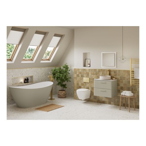 Casa 795mm Wall Hung 2 Drawer Basin Unit (No Top) - Matt Lat