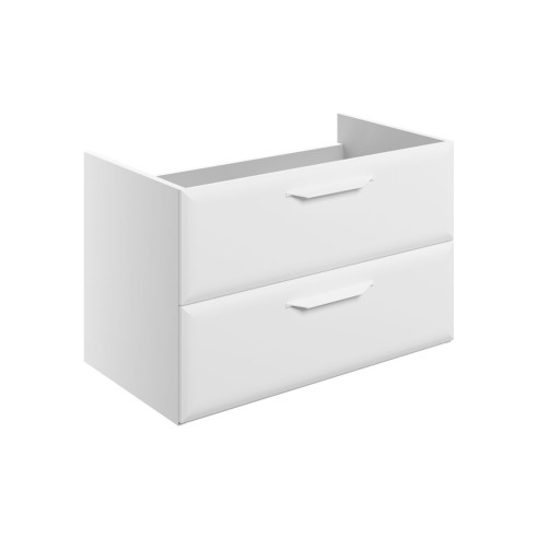 Casa 795mm Wall Hung 2 Drawer Basin Unit (No Top) - Matt Whi