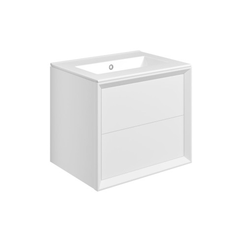 Porto 610mm Wall Hung 2 Drawer Basin Unit & 0TH Thin Edge Ba