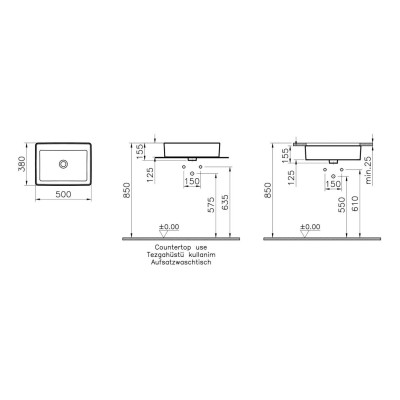 VitrA Nuo 500x380mm 0TH Basin (No Overflow) - White | Basins 2