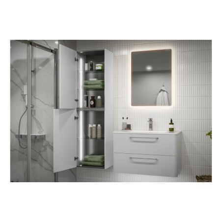 Guarda 454mm Wall Hung 2 Door Tall Unit - White Gloss | Tall